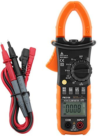 Multimeterklämma, PEAKMETER PM2108 bärbar digital multimeter digital 6600 AC/DC-konto mätarklämma strömspänningstest, kontinuitetstest i kretsen, motstånd