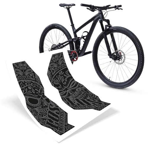 Riesel Design® - „Fork:Tape 3000“ Gabelschutz Fahrrad - Stylische Fahrrad Schutzfolie 2 selbstklebenden Shapes/MTB Gabelschutz für Feder- & Starrgabeln - los Muertos