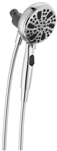 Delta Faucet 6-Spray SureDock Magnetic Shower Head with Handheld Spray, Chrome Shower Head with Hose, MagnaTite Docking