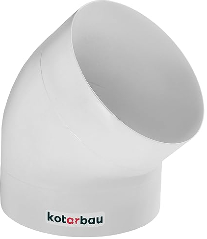 KOTARBAU® Bogen 45° Lüftungsrohr Ø 125 mm mm Abluft-Rohr Kunststoff Weiß