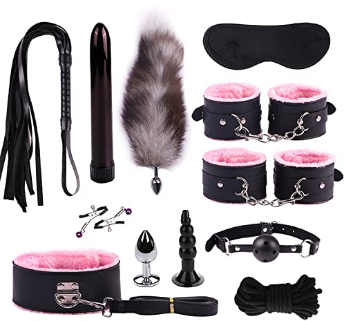 Kits de Bondage Sex Restraints 12 Pièce Fétiche En Cuir Sex Toys SM Jeu Avec Menottes + Collier Contraintes Parfait Sex Toys Érotiques Pour Les Couples