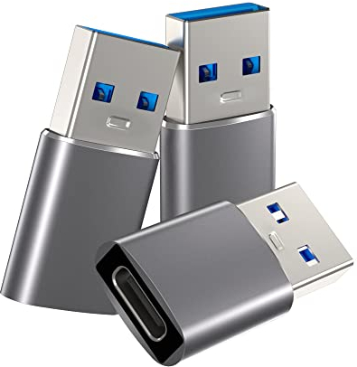 Orangeck USB auf USB C 3.1 Adapter (3 Stück), USB C Buchse auf USB Stecker, USB Typ C auf USB A Adapter für iPhone 12/11, Samsung Galaxy S22/S21/Note 20/A90, MacBook, ChromeBook Google Pixel