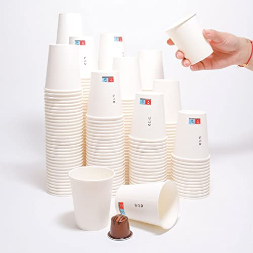 UniR 300 pcs Gobelets Jetables en Papier/Carton 7OZ - 200ML, Gobelet pour Café - Thé - Boissons chaudes et froides - Eau - Fabriqués en France (300)