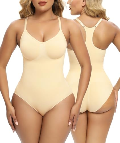 SHAPERX Body Reductor Mujer Bodies Moldeadores Bodysuit Shapewear Control de Abdomen Racerback