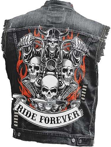 ZXCVB Gilets pour Hommes, Gilets d'équitation en Denim, Veste de Photographe sans Manches, Veste de pêche,Noir,4XL