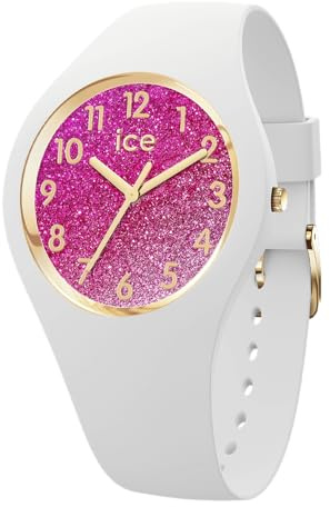 Ice-Watch - ICE glitter White pink - Weiße Damenuhr mit Plastikarmband - 022572 (Small)