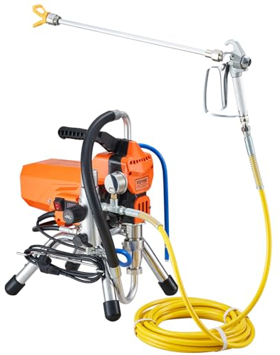 VEVOR Airless-Wandfarben-Spritzpistole mit Hochdruckrohr, Spritzgerät Hochdruck-Spritzen, 2000 W Wandfarben-Spritzpistole Farbsprühgerät für Wasser- und ölbasierte Innen- und Außenfarben