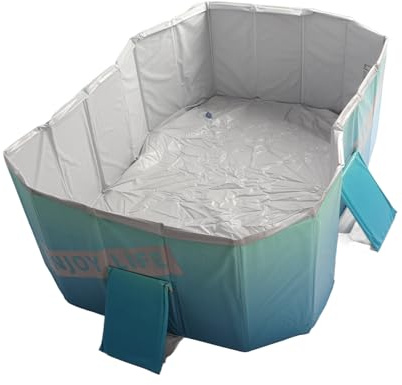 ZASCHMOY Vikbar PVC -pool - Ingen Inflation Krävs, Lätt, Rektangulär Form för Hem, Trädgård och Utomhusbruk, blå, 1,6 M/63in (1,6 m / 63in)