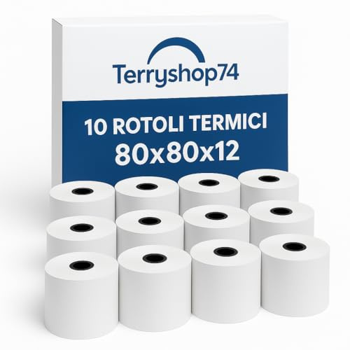 Rollos de papel térmico 80 x 80 mm x 80 mm x 80 m, homologados con núcleo de 12 mm, sin BPA, alta calidad para cajas registradoras, impresoras POS, terminales de pago – Rollos resistentes y
