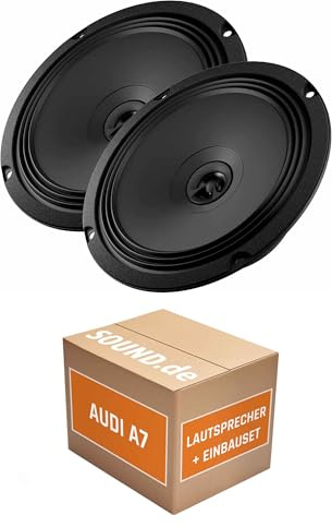 Lautsprecher Boxen Einbaupaket für Audison APX 65 kompatibel mit Audi A6 C7, Avant/Kombi vorne | 2X Tief-Mitteltöner mit integriertem Hochtöner 210W MAX
