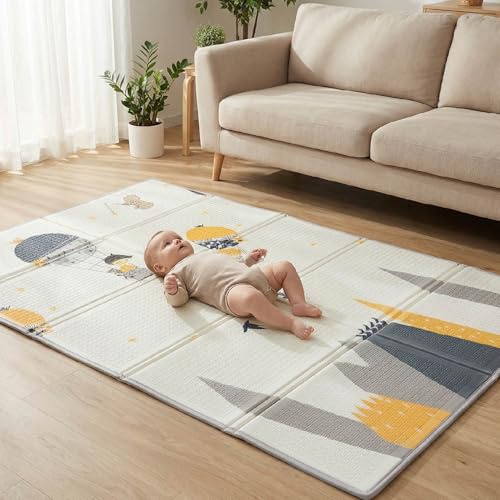 PikatoyZ® Colchoneta Bebe Suelo | Alfombra Juegos Bebés Acolchada con Bolsa de Transporte | 180x120 cm Baby Playmat, Alta Densidad, Material Espuma XPE | Alfombra Gateo Bebé Suelo Plegable