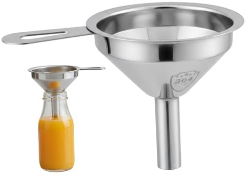 Tratt i rostfritt stål, 304 minitratt med sil för att fylla små flaskor, olja och pulveröverföring, 5, 7 cm liten metall för matlagning, eteriska oljor, kryddor, dekoration