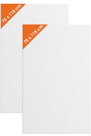 2 x XL väggbilder på ram med trippelprimer 115 x 75 cm | Konstduk på träram för målning med akrylfärg och oljemålning