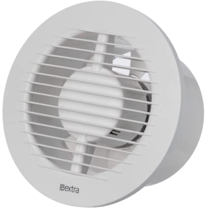 EUROPLAST Ø 125mm Aspiratore Bagno - Ventola Aspirazione Bianca - Estrattore Aria - Ventilatore da Parete per Cucina, Garage, WC