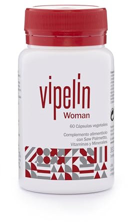 VIPELÍN WOMAN – 60 Cápsulas - Fórmula Específica para el Cabello de la Mujer - Ingredientes 100% Naturales con Biotina, Zinc y Saw Palmetto - Cabello Fuerte y Sano