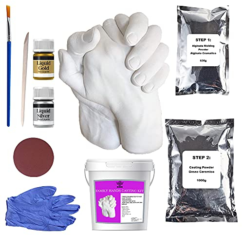 BWAY Gipsabdruckset Hände - Handabdruck-Sets Xl Geschenkpaket - Gipshandabdruckset mit Zubehör