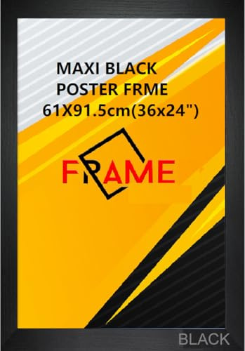 MAXI BLACK POSTER FRAME, SIZE 61cm x 91.5cm, (36 X 24 Inch) BLACK
