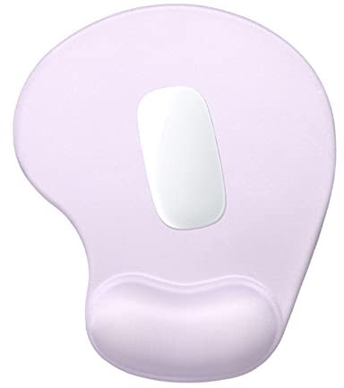 Hsurbtra Ergonomic Mouse Pad with Wrist Rest Support, Gel Mouse Pads with Non-slip PU Base, Pain Relief Memory Foam Mousepad for Laptop PC, Cute Office Supplies Desk Decro Accessories Vanilla Purple