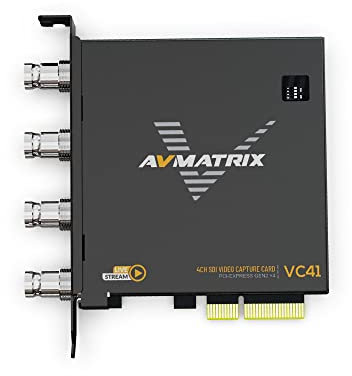 AVMATRIX VC41 4-CH 3G-SDI PCIE simultaneous Input and Capture Card PCIE GEN2×4, 2.5GB/S Transfer Bandwidth Support Portrait and Landscape Mode