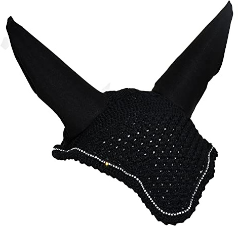 Rhinegold Diamante Fly Hood/Noise Muffler-Full-Black