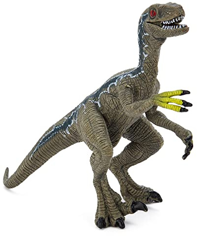 Zappi Co Kids Velociraptor Velociraptor Azul/Gris Dinosaurio de Juguete (14 cm de Largo) Colección de Dinosaurios realistas y detallados para niños - Figuras de acción para Jugar y Aprender