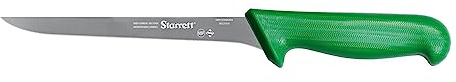 Starrett Professional Stainless Steel Chefs Kitchen Boning Knives - Narrow Straight Profile - 8-inch (200mm) - Green Handle