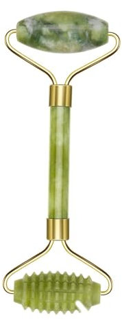 Qinsky Jade Roller,Jade Facial Tool Face Massage Guasha Facial Tool Rollers for Eye Puffiness Treatment Skin Tightening Natural Green Slimming Massager Women Gift