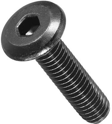 METALLIXITY Viti a Testa Cilindrica con Innesto Esagonale (M5-0.8x20) 50Pz, Viti per Mobili In Acciaio Inox 304 con Innesto Esagonale - per Progetti di Falegnameria, Nero