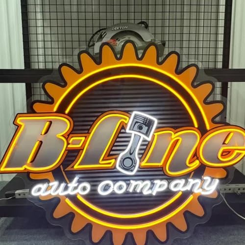 Haisic Logo Neon Personalizzato, Neon Led Personalizzato Logo con Stampato UV, Dimmerabile/RGB Illuminare Immagine Logo Insegne per Bar Bellezza Gaming Studio Negozio Camera Parete Finestre Décor
