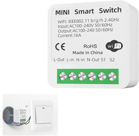 Interrupteur Connecté, Interrupteur Wifi, Interrupteur Connecté Alexa, Interrupteur Wifi Smart Life, Interrupteur Wifi Intelligent, Tuya Smart pour Alexa, pour Google Home, application Tuya/SmartLife