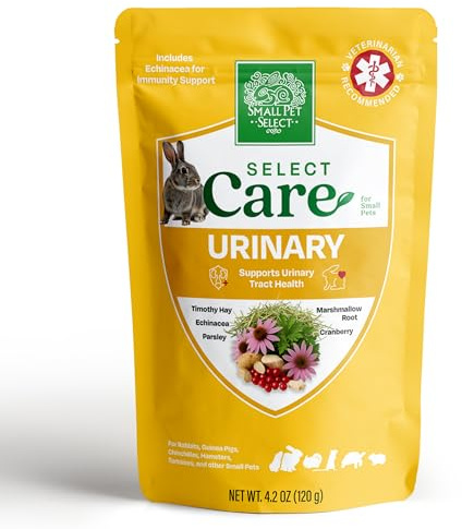 Small Pet Select - Select Care Urinary Support Supplement, Natural High Fiber Timothy Hay Based Treats for Rabbits, Guinea Pigs, Hamsters, Other Small Animals, 4.2 oz