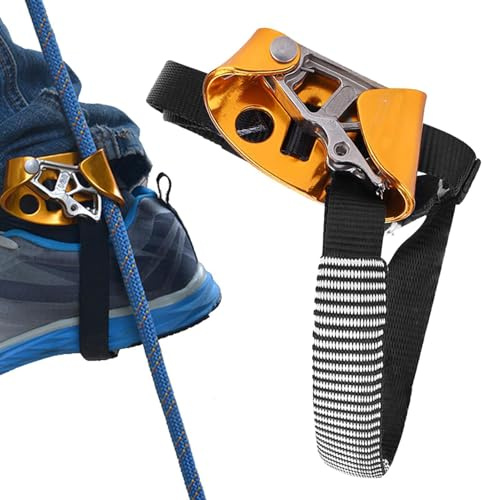 Generico Imbracatura Arrampicata Alberi - Attrezzatura Rappel, Bloccante Scarico Fango Automatico, Piede Metallo Robusta, Hardware Sicurezza | Kit per Arboricoltori & Raccoglitori Frutta