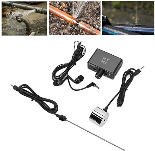 Sensor Detector de Fugas en tuberías de Agua Monitor de Fugas en tuberías de Agua Auriculares potenciadores de Sonido Kit de Accesorios para localizador de tuberías de Agua de Alta sensibilidad
