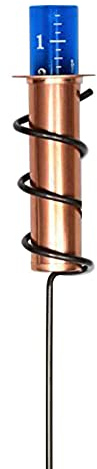 LYEAA Spiral Lawn Rain Gauge Outdoor Copper Accurate Floating Rain Meter for Outdoors Stake Garden Landscape Pluviometer Float Measure
