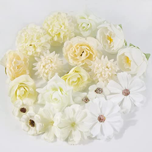 BOFUNX 20 Stücke Kunstblumen Blumenköpfe Künstliche Blumen Mini Blütenköpfe für Hochzeit Home Basteln Scrapbooking Deko
