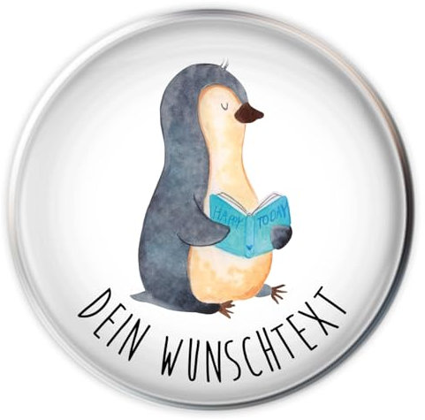 Mr. & Mrs. Panda Personalisierter Waschbecken Stöpsel Pinguin Buch - Personalisierte Geschenke, Personalisierung, Waschbeckenstöpsel mit Motiv,