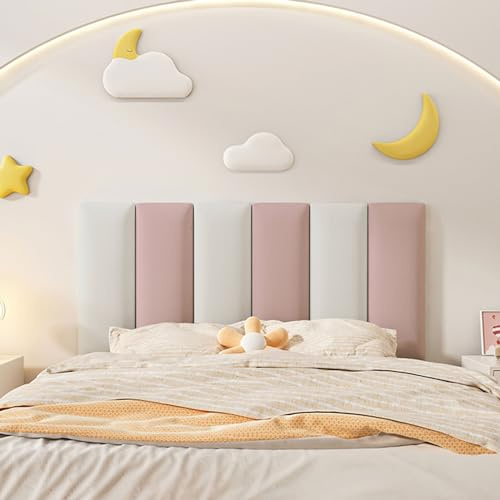 Koncey Upholstered/Padded Wall Panels, Anti Collision Wall Padding, Soft Wall Padding for Kids Bedroom Autism, Wall Panels Self-adhesive Rectangular (Color : D, Size : 120cm)