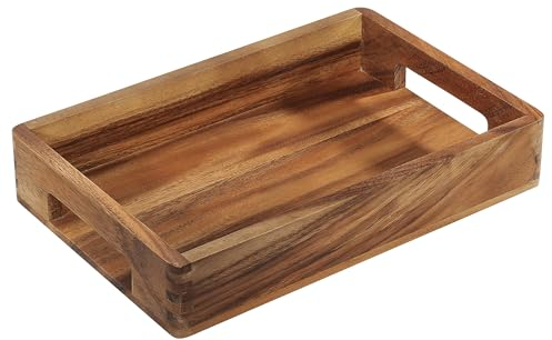 Zassenhaus Vassoio da portata in legno di acacia, con manici, vassoio decorativo in legno, 33 x 22 x 6 cm
