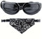 ZGDEIWGF 1 Kleine Hundebrille Und 1 Hundehalstuch, Verstellbare Schutzbrille, Haustierzubehör, Hundesonnenbrille, Haustier-Verbandzubehör