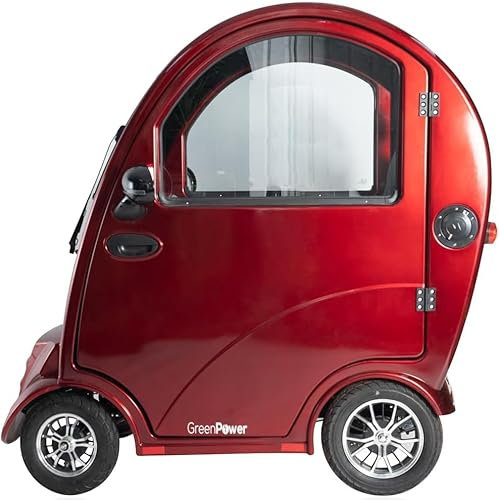 DashPod Enclosed Electric Mobility Scooter 1000W Lithium Battery by Green Power (Red)