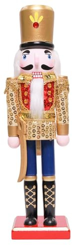 OEUVI Christmas Nutcracker Decor 11.8 Inch Wooden Nutcracker Ornament Soldier Figure Festive Collectible Nutcracker Gift Suitable for Table, Desktop, Fireplace Decoration Christmas Party Supplies