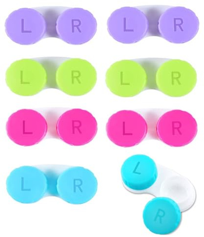 OMBRISA Contact Lens Cases, Contact Lens Holder 8pcs, Portable Leak-Proof Contact Lens Container, Colorful Contact Lens Accessories for Daily Travel and Work (8pcs)