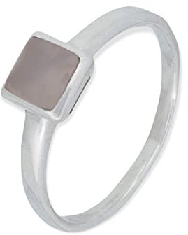 Ring 925 Silber Rosenquarz rosa Stein Edelstein echt Silber Damen Sterling Silber Geschenk (MRG-201-07-(48))