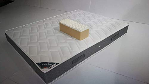 Nuits D'or Matelas Face de Contact Latex 80 Kg/m3 + Aertech HR 35 Kg/m3-7 Zones de Confort - Accueil Moelleux - Soutien Ferme - Épaisseur 21 cm (90x200)