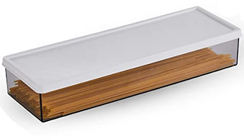 Hanobe Stockage De PâTes HerméTique En Plastique, Pot à Spaghetti Avec Couvercles, RéCipients à PâTes Rectangulaires Pour Placards De Cuisine, Lot De 1 Stockages Alimentaires Durables Et Empilables