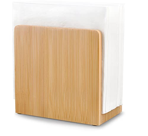 MOLEDINO Porte-Serviettes en Papier de Table en Bambou,Support Vertical-Serviette Petite en Papier de Cuisine en Bois,Distributeur de Serviettes Papier pour Table à Manger,Bar et Restaurant