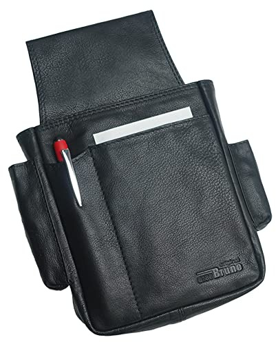 Sacoche de serveur en cuir noir pour portefeuille de serveur, étui de serveur, étui de serveur, noir, Cuir noir, m