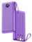 VRURC Powerbank 22.5W Schnelles Aufladen, 20000mAh Power Bank mit Kabel Tragbares Ladegerät USB C LED Display Externer Handyakkus Smartphone Kompatibel mit iPhone, Huawei, Samsung usw - Lila