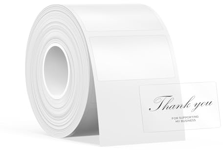 SUPVAN T50M Etiketter, 40mm x 20mm, 360 St/Rull, Svart På Transparent | Termisk, Vattentät, Oljeresistent, Slitstark, Stark Vidhäftning, Automatisk Identifiering, för Skola, Kontor och Hem