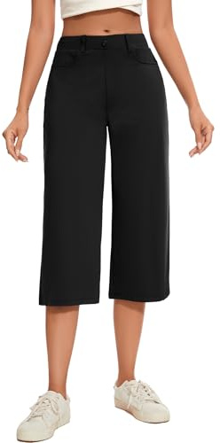 Safort Pantaloni Capri Donna Estate 3/4 a Gamba Larga con Tasche Culotte per Fitness, Allenamento e Tempo Libero, S-XXL
